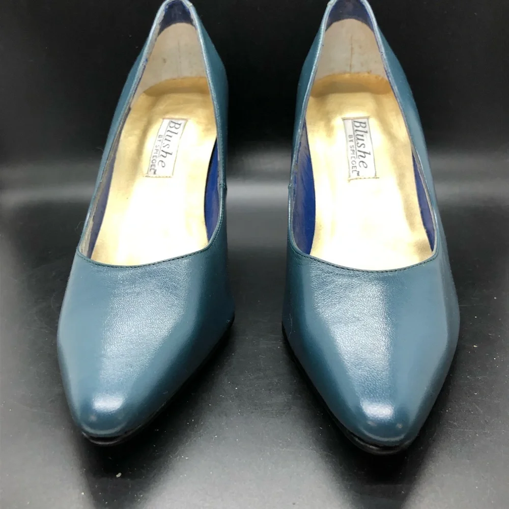 Vintage Blushe by Spiegel turquoise heels 8